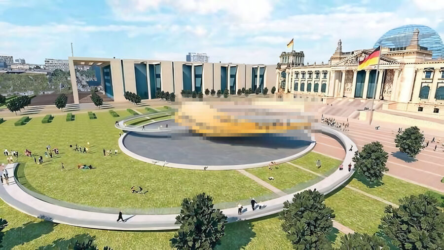 Einheitsdenkmal vor dem Reichstag