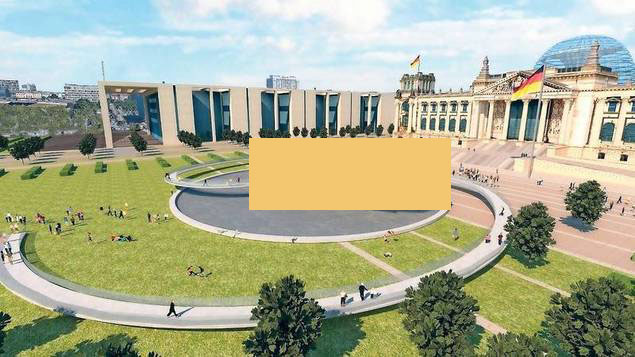 Einheitsdenkmal vor dem Reichstag