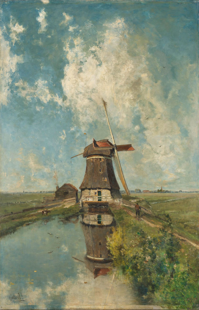 Paul Gabriël - Eine Windmühle auf einer Polder-Wasserstraße
