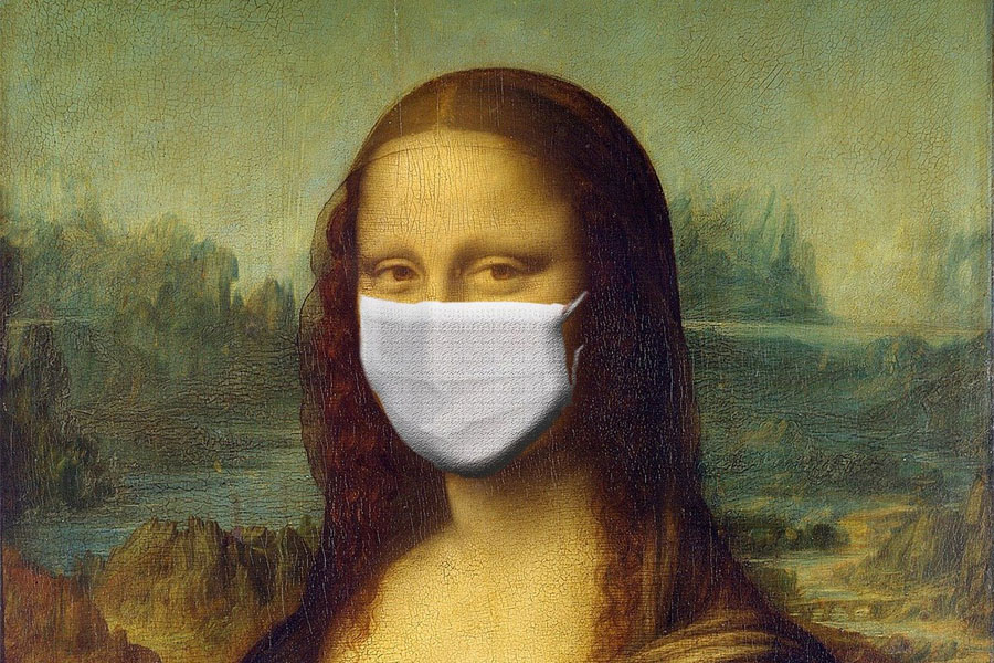 Mona Lisa mit Maske - Kultur und Corona