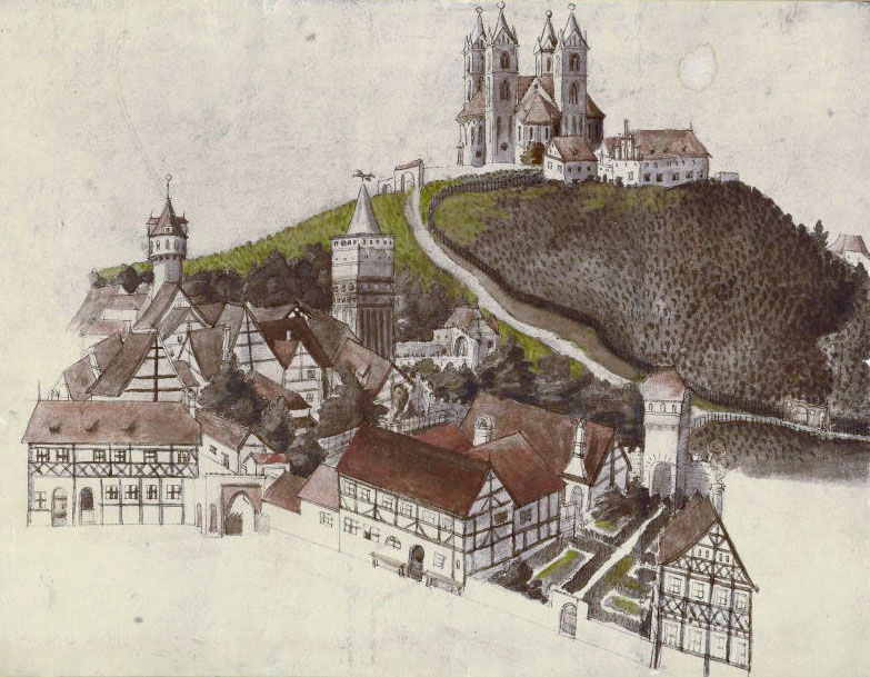 Altstadt und Marienberg Brandenburg aus Chronik des Zacharias Garcaeus