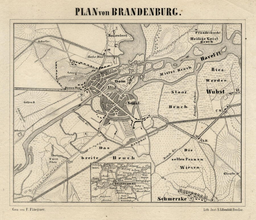 Stadtplan Brandenburg - 1850
