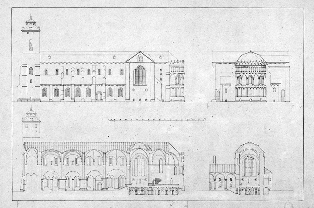 Plan des Lunder Domes von Helgo Zetterwall um 1860 