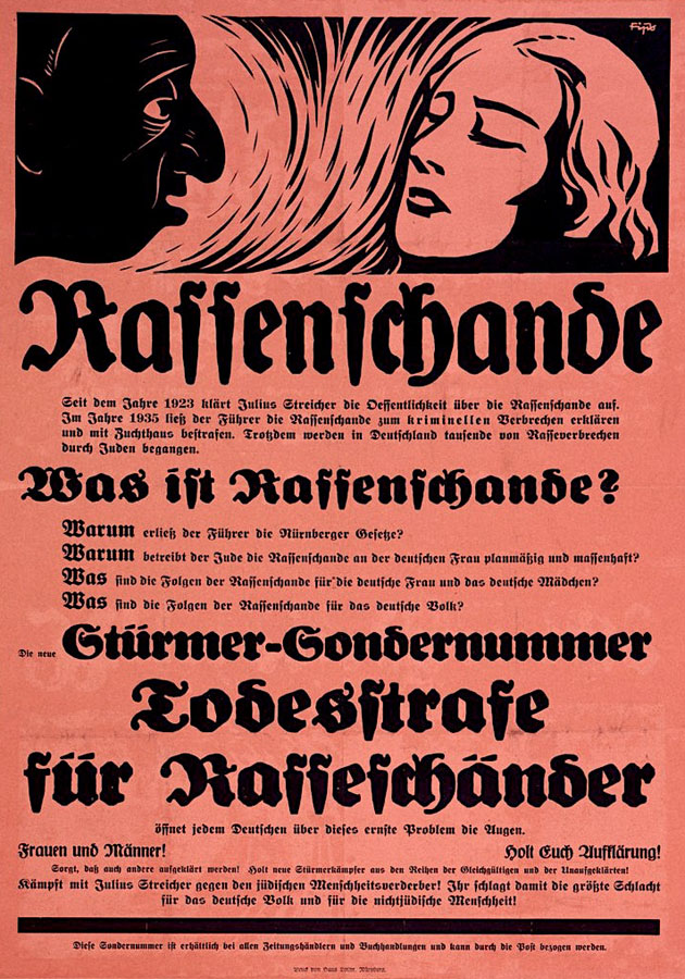 Plakat Der Stürmer - Rassenschande