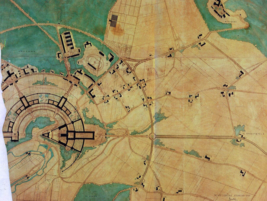 Bauplan für die Umgestaltung Wewelsburgs Februar 1944
