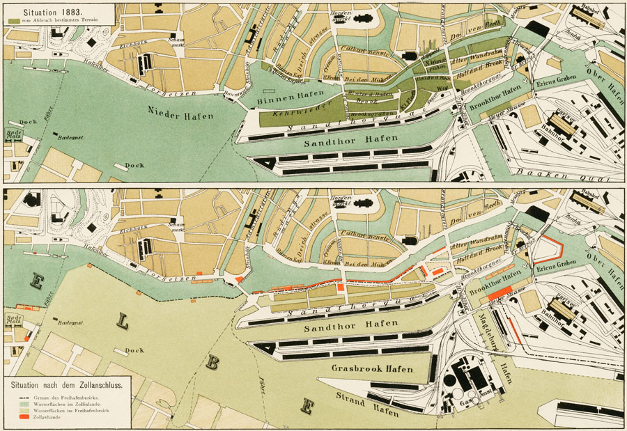 Hambugerr Brookinseln - Planungen 1883