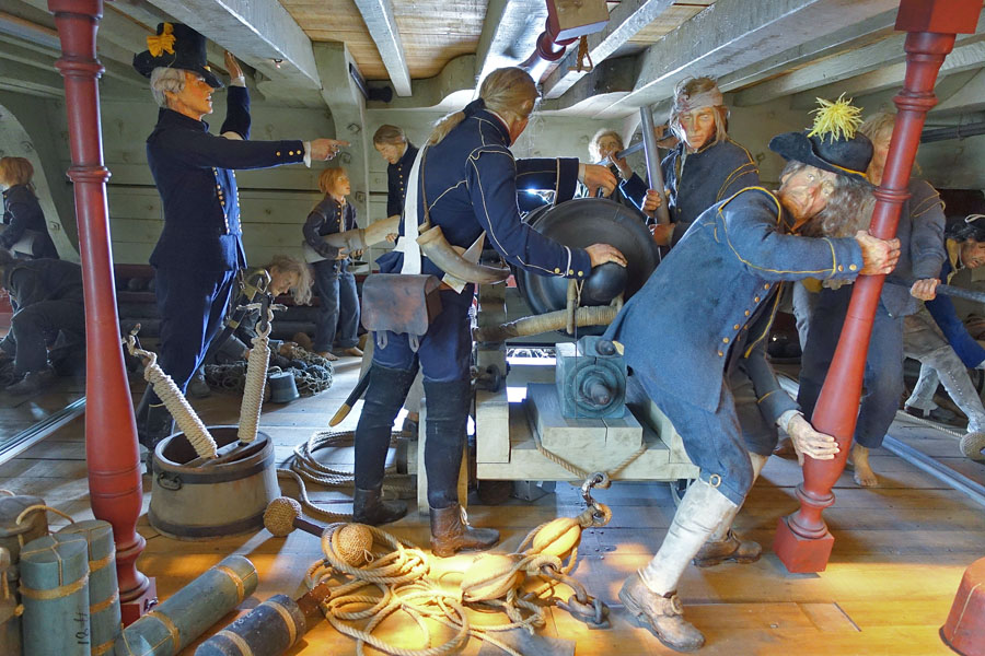 Karlskrona - Marinemuseum - Inszenierung Kanonendeck