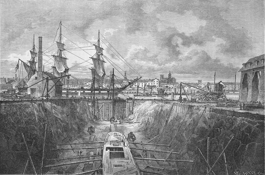 Karlskrona - Werftanlagen auf Lindholm 1877