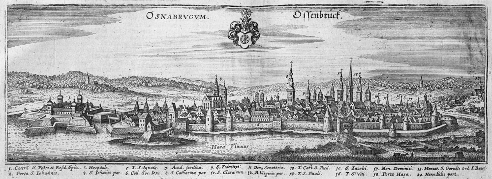 Stadtansicht Osnabrück - Merian 1647