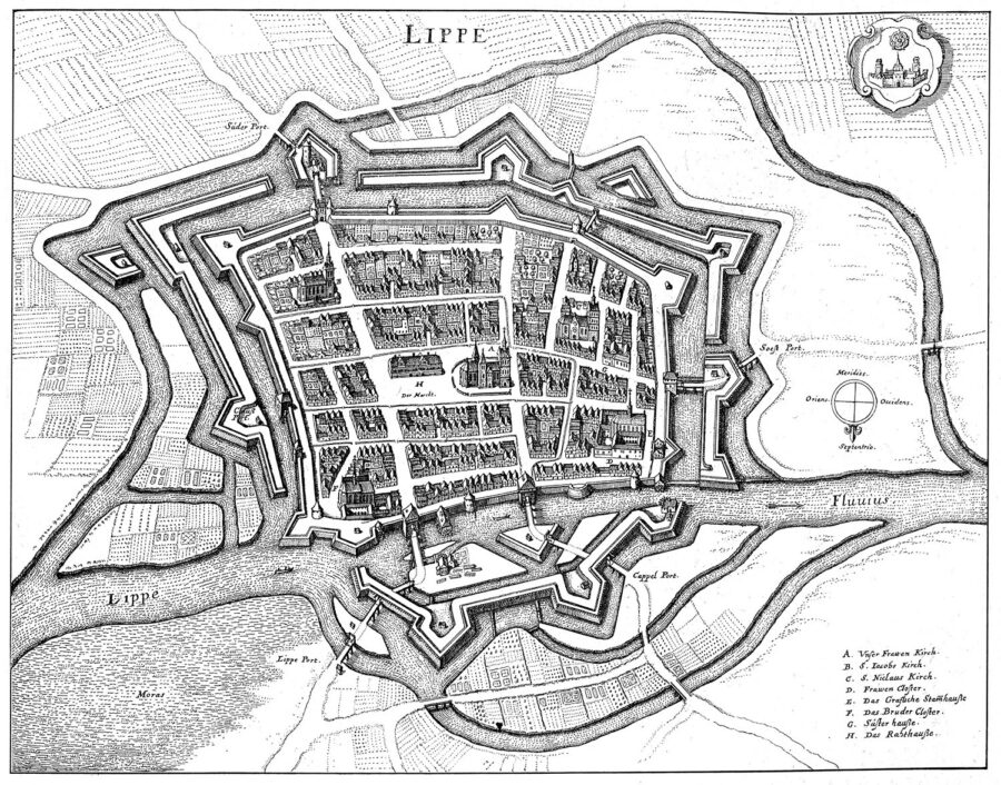 Planansicht von Lippstadt 1647