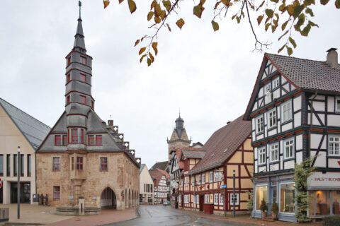 Korbach - Stechbahn mit Rathaus