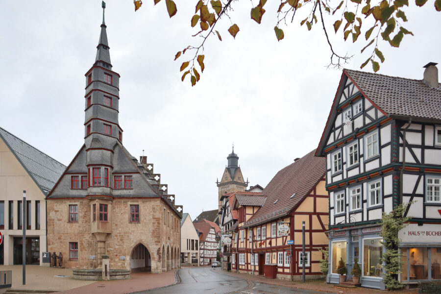 Korbach - Stechbahn mit Rathaus