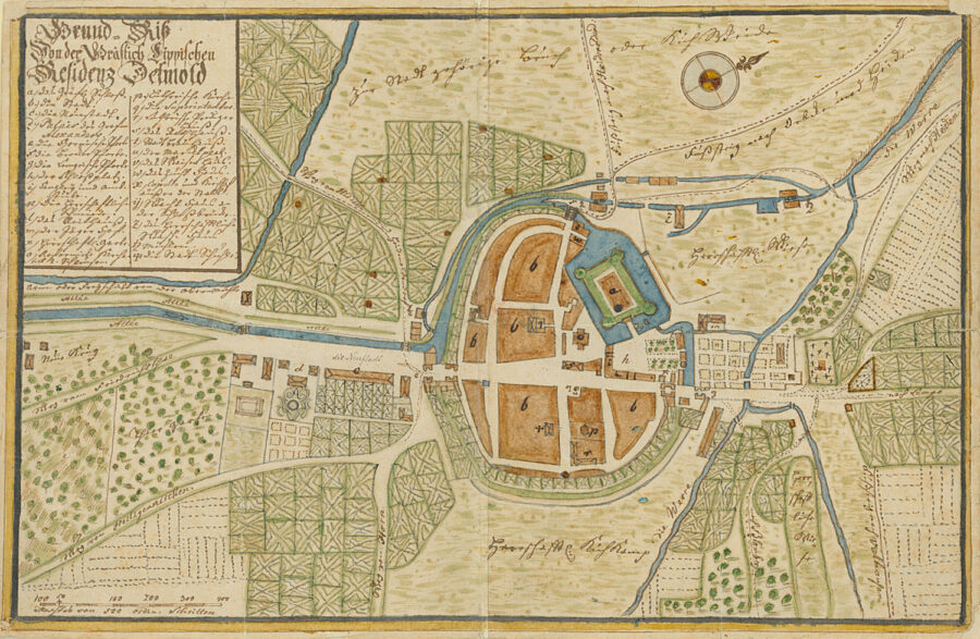 Detmold - Stadtplan (um 1750)