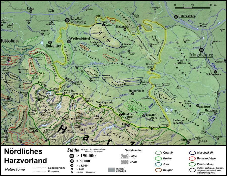 Naturraumkarte Nördliches Harzvorland