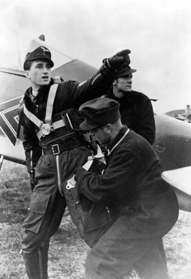 Walter Nowotny im Flugtraining