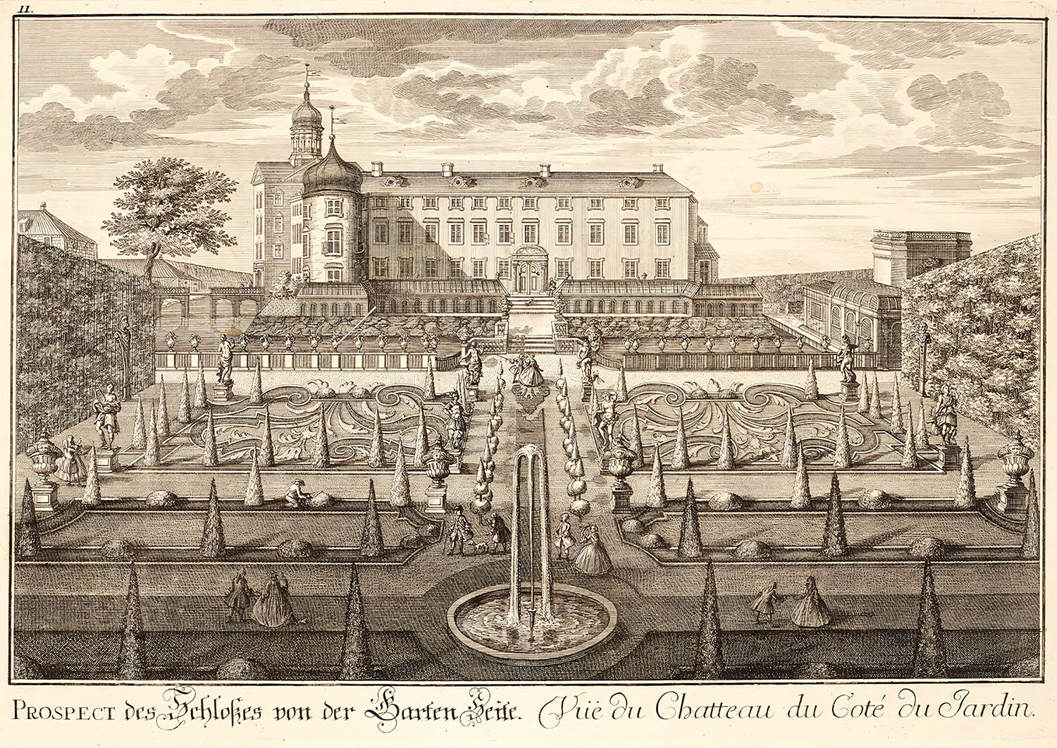 Johann Christian Lewon, Prospect des Schloßes von der Garten Seite